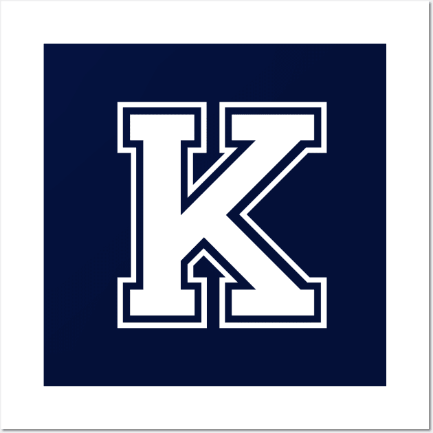 Initial Letter K - Varsity Style Design Wall Art by Hotshots